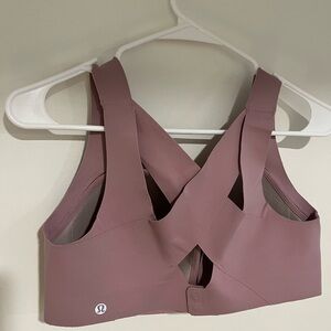 Lulu Lemon Enlite Bra High Support, light pink, back closure. Size 36D